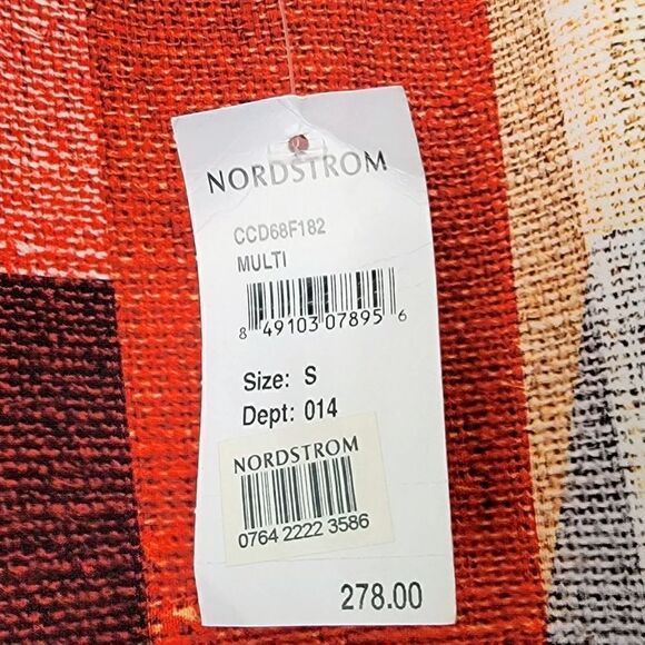 🆕️ Clover Canyon Gradient Plaid Neoprene Bodycon Sheath Dress in Red - Picture 14 of 16